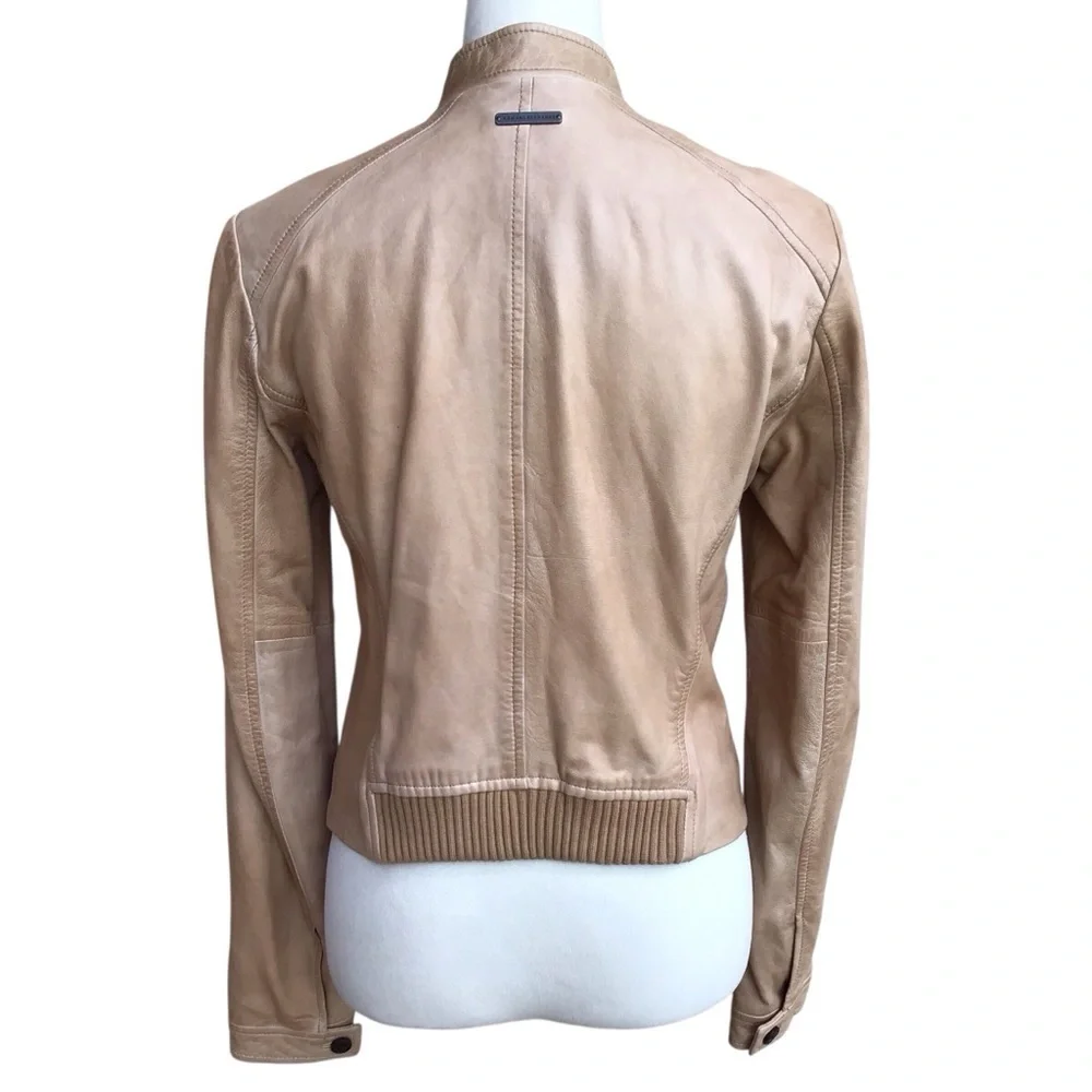 Armani Exchange Tan 100% Lambswool Full Zip Jacket Size Medium